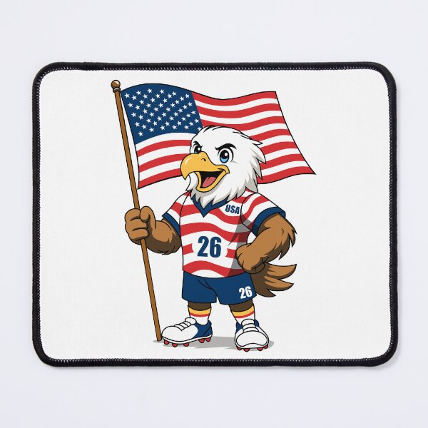 Item preview, USA Eagle Mascot Character Holding Flag designed and sold by Anne97s.