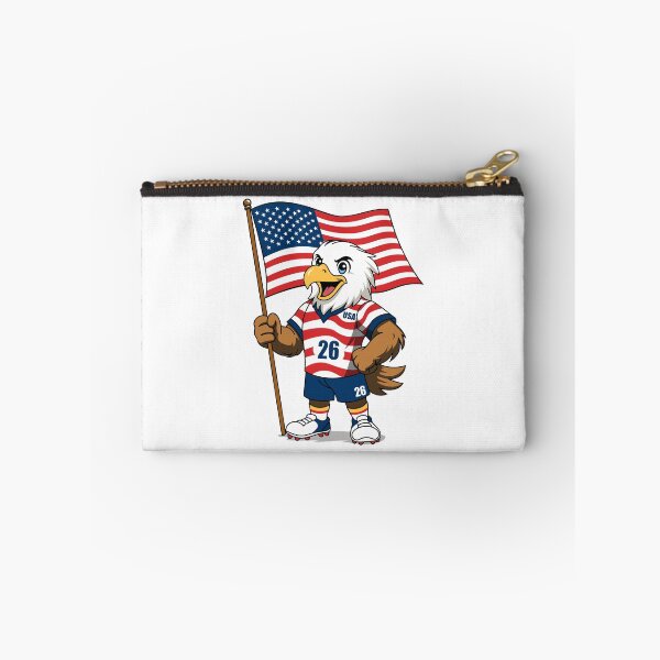 Item preview, USA Eagle Mascot Character Holding Flag designed and sold by Anne97s.