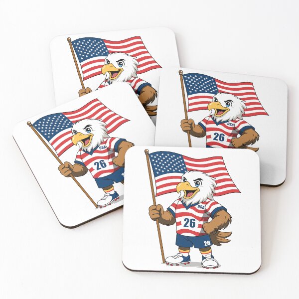 Item preview, USA Eagle Mascot Character Holding Flag designed and sold by Anne97s.