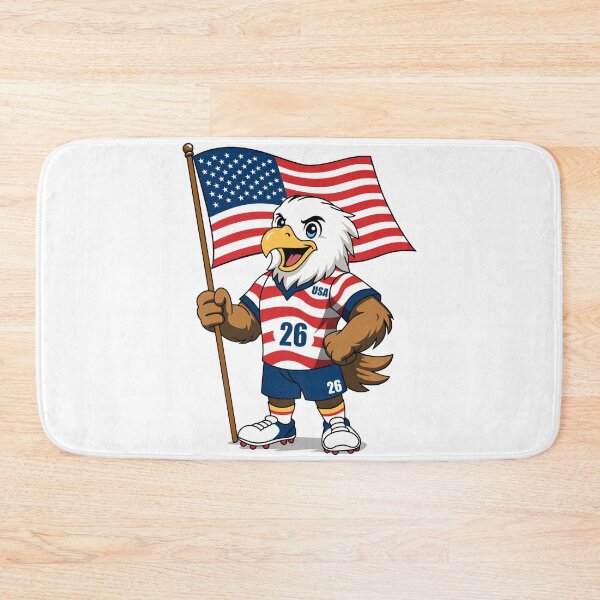 Item preview, USA Eagle Mascot Character Holding Flag designed and sold by Anne97s.