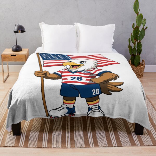 Item preview, USA Eagle Mascot Character Holding Flag designed and sold by Anne97s.