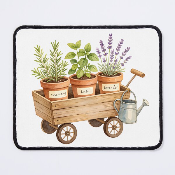 Item preview, Vintage Garden Cart Botanical Watercolor Illustration designed and sold by Spirit of Siam.