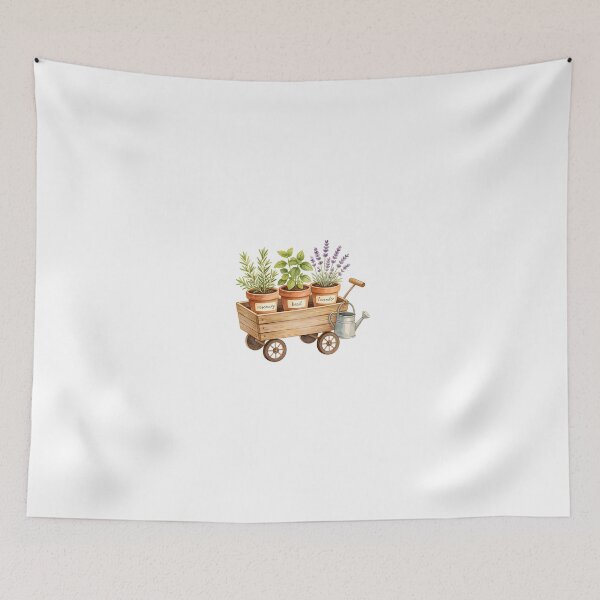 Item preview, Vintage Garden Cart Botanical Watercolor Illustration designed and sold by Spirit of Siam.