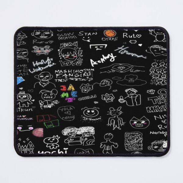 Item preview, The Wall of Collective Memories? Black and White Fan Art Doodles - Collage of Drawings and Names in Chalkboard Style designed and sold by RAYBIL.