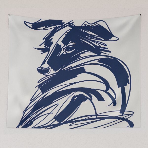 Item preview, Collie - Blue Abstract Art designed and sold by shadow-bloom.