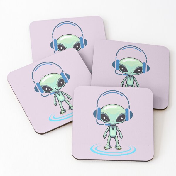 Item preview, Cute Alien Listening to Music - Lofi Space Gamer designed and sold by DesignElmissaoui.