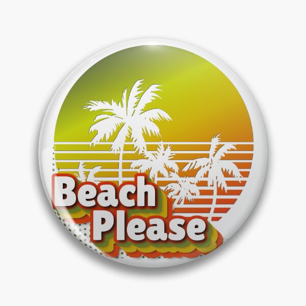 Item preview, Beach Please Retro Sunset Palm Trees Funny Summer Pun designed and sold by DonnaRaine.
