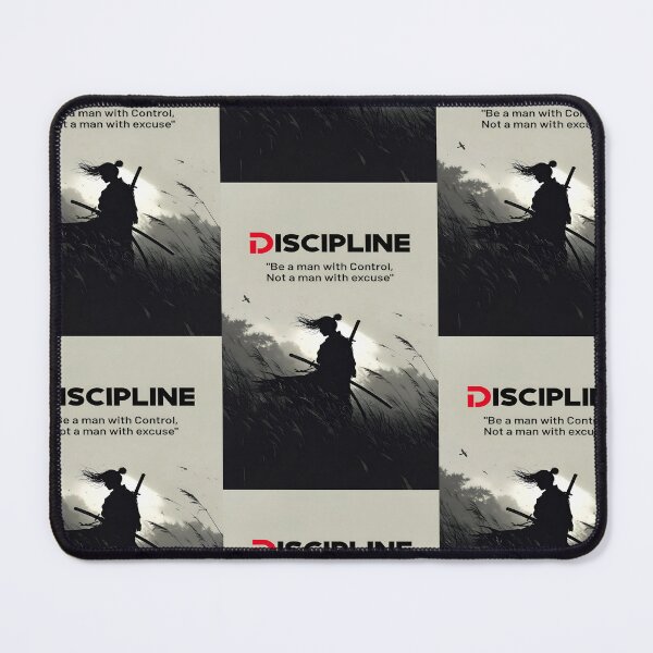 Item preview, DISCIPLINE: Be a man with control, not a man with excuse Inspiring Motivational Quote designed and sold by Matt_Smith.