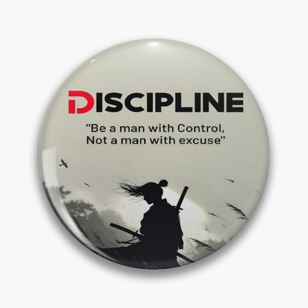 Item preview, DISCIPLINE: Be a man with control, not a man with excuse Inspiring Motivational Quote designed and sold by Matt_Smith.
