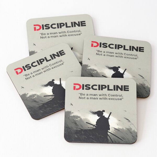 Item preview, DISCIPLINE: Be a man with control, not a man with excuse Inspiring Motivational Quote designed and sold by Matt_Smith.