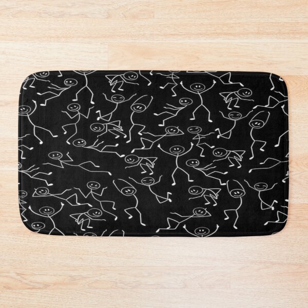Item preview, The Dance of Pure Joy ?? Stick Figure Dancers Pattern - Joyful and Minimalist Black and White Pattern designed and sold by RAYBIL.