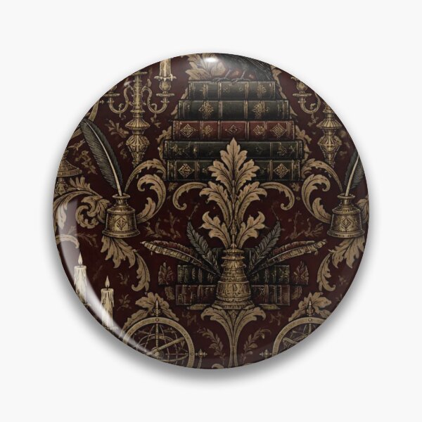 Item preview, Hallowed Halls Gothic Library Candlelight Damask designed and sold by StickyGuys.