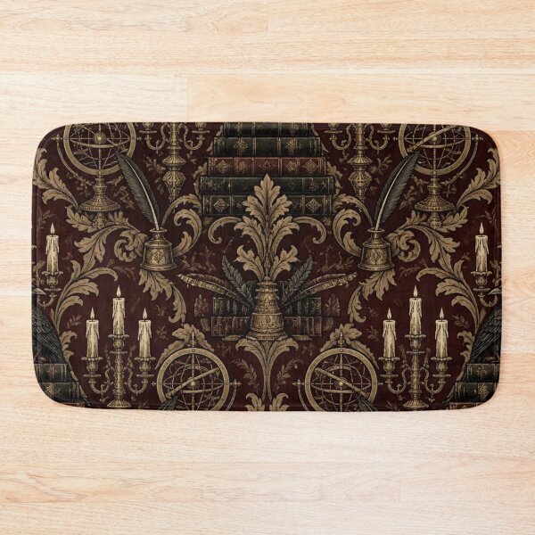 Item preview, Hallowed Halls Gothic Library Candlelight Damask designed and sold by StickyGuys.