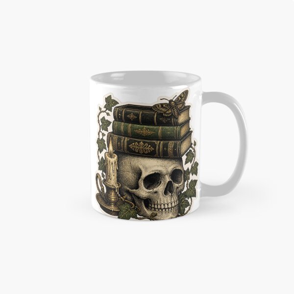 Item preview, Haunted Professor Skull Bookplate Vintage Halloween designed and sold by StickyGuys.