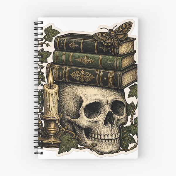 Item preview, Haunted Professor Skull Bookplate Vintage Halloween designed and sold by StickyGuys.