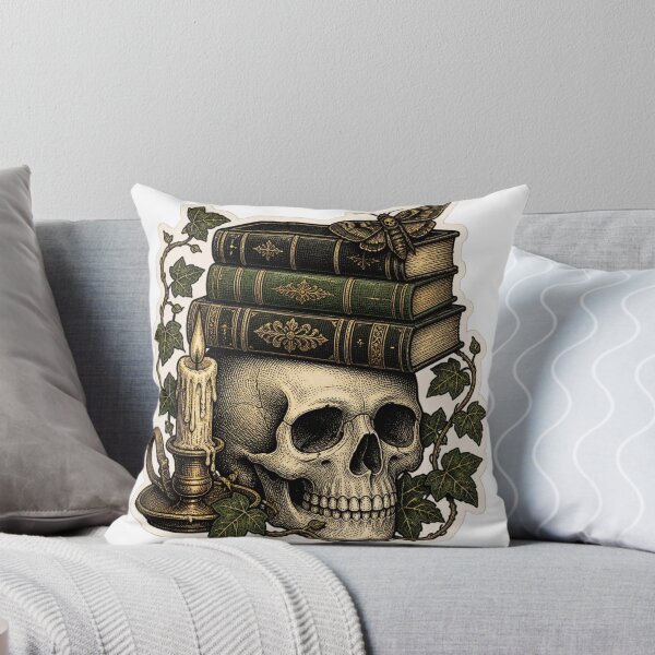 Item preview, Haunted Professor Skull Bookplate Vintage Halloween designed and sold by StickyGuys.