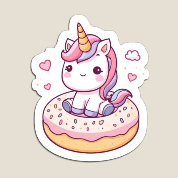 Item preview, Kawaii Unicorn Donut Sticker | Cute Magical Sweet Treat Design designed and sold by Stylestickers55.