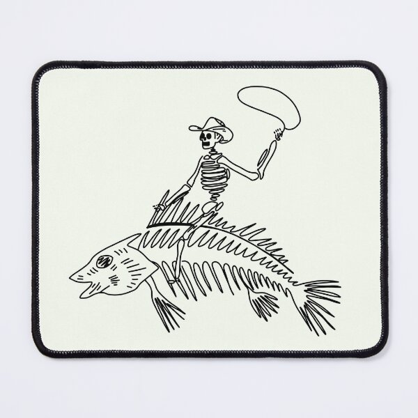 Item preview, Cowboy Skeleton Riding a Fish designed and sold by katdraws415.