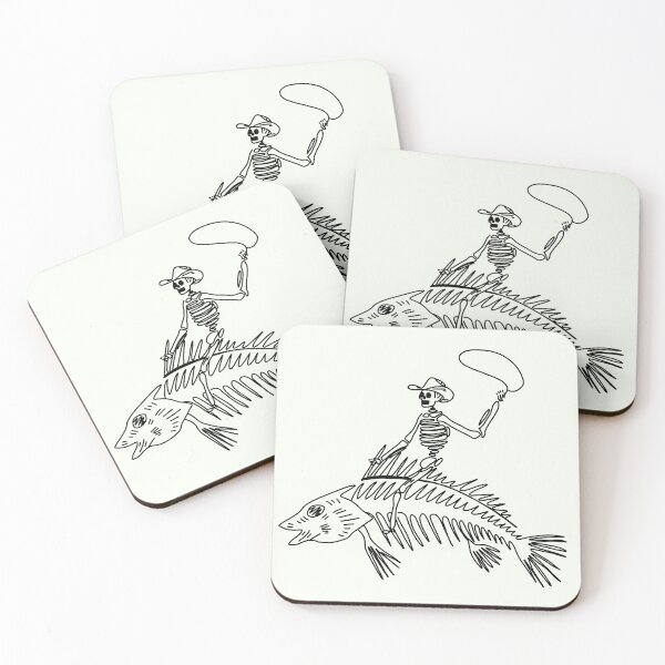 Item preview, Cowboy Skeleton Riding a Fish designed and sold by katdraws415.