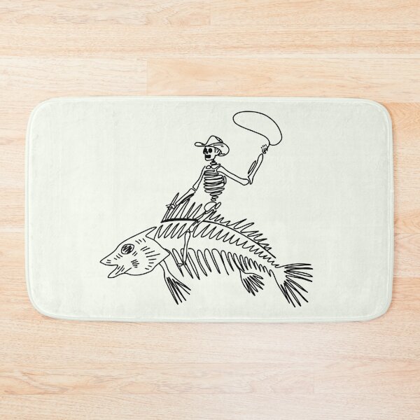 Artikelvorschau, Cowboy-Skelett reitet auf einem Fisch entworfen und verkauft von katdraws415.