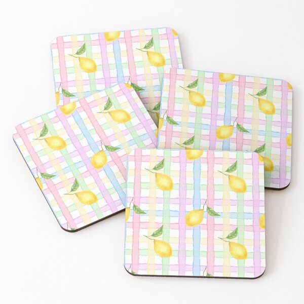 Item preview, Watercolor Lemons on Pastel Plaid, summer vibe designed and sold by eves_aquadreams.