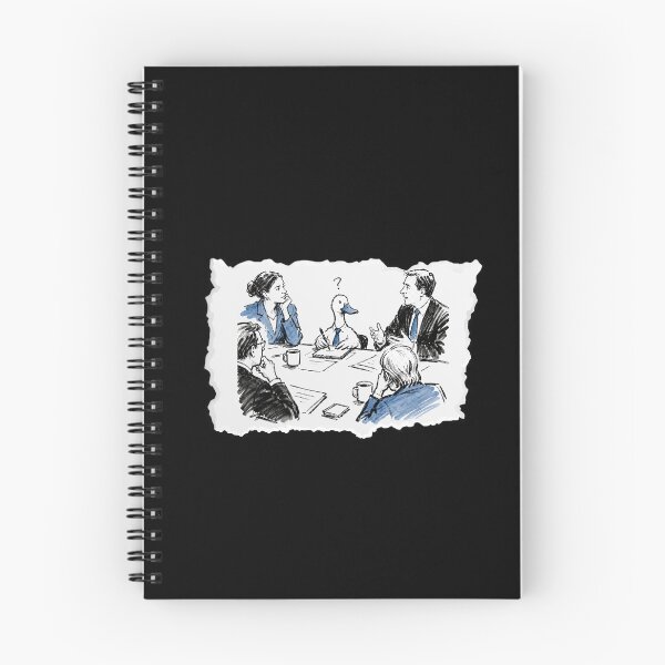 Item preview, Clueless Duck Taking Notes in a Business Meeting Funny Corporate Humor Ink Illustration designed and sold by OnPointOutfits.