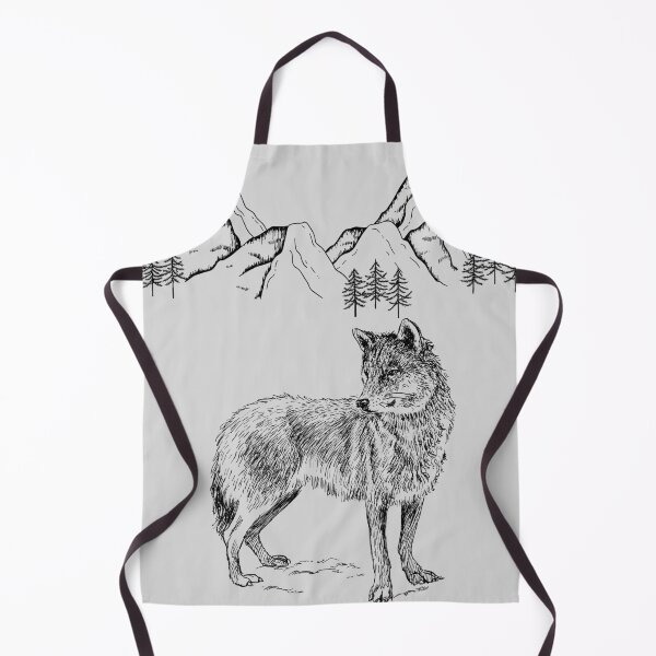 Item preview, Lone Wolf in the Mountain Forest Sketch designed and sold by LabPixelPulse.