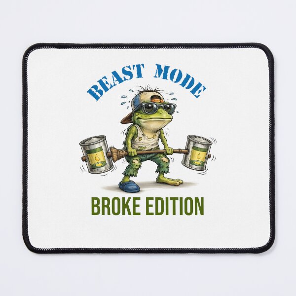 Item preview, Beast Mode Broke Edition Funny Gym Frog T-Shirt | Budget Workout Cartoon designed and sold by Dinaelsherkawy.