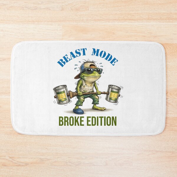 Item preview, Beast Mode Broke Edition Funny Gym Frog T-Shirt | Budget Workout Cartoon designed and sold by Dinaelsherkawy.