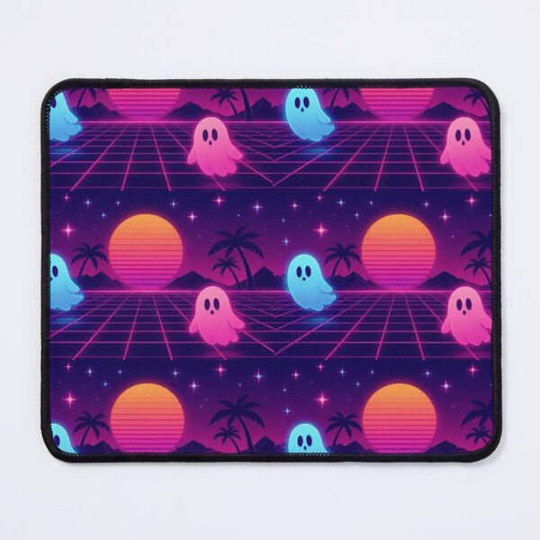Item preview, Retro Halloween Ghost Sunset Grid Vaporwave Pattern designed and sold by StickyGuys.