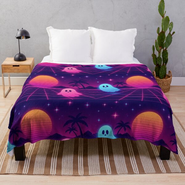 Item preview, Retro Halloween Ghost Sunset Grid Vaporwave Pattern designed and sold by StickyGuys.
