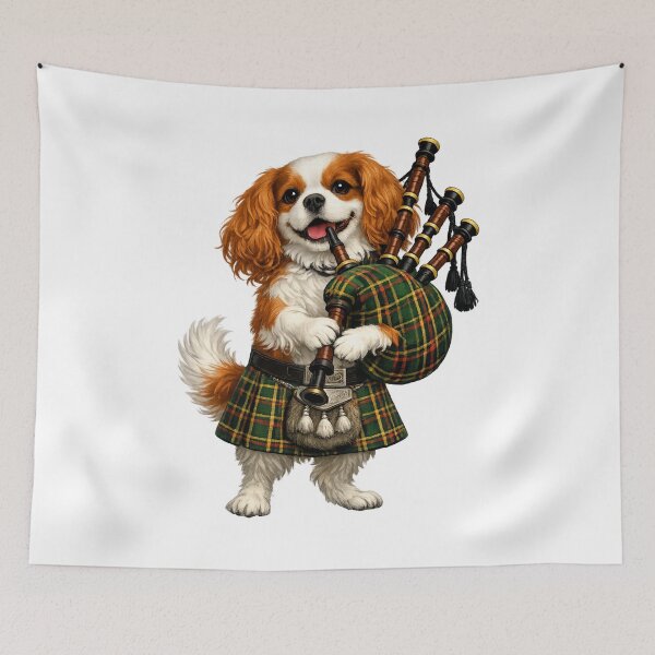 Item preview, Bagpipes playing Blenheim Cavalier designed and sold by SpottyRainbow.