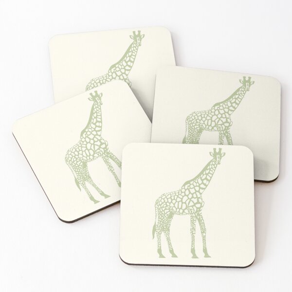 Item preview, Minimal Monochrome Giraffe Line Art Scandinavian Style Animal Illustration Sage Green designed and sold by Nasdigitalart.