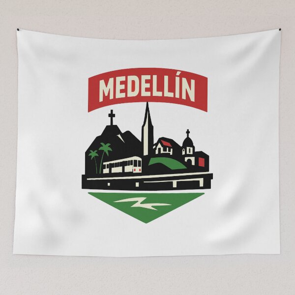 Artikelvorschau, Medellín Kolumbien Retro Reise-Badge – Vintage Stadt Design entworfen und verkauft von Lyfeinsights.