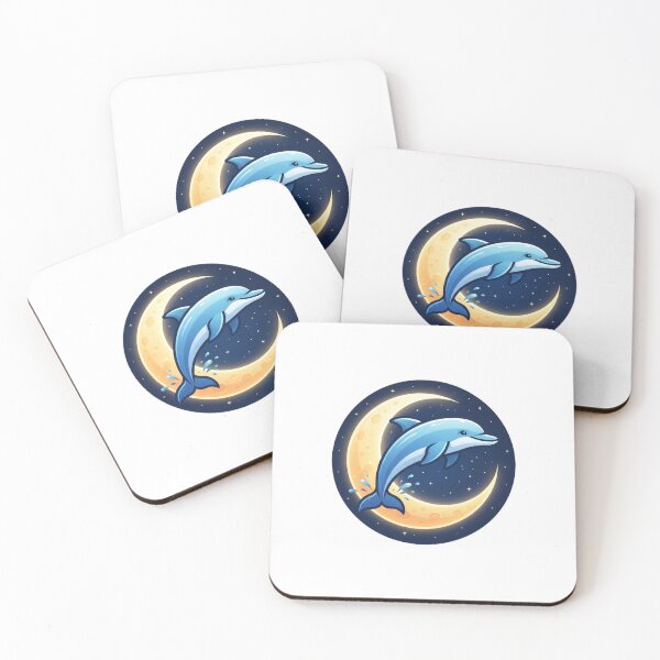 Item preview, Dolphin jumping through moon designed and sold by kidoramagic.