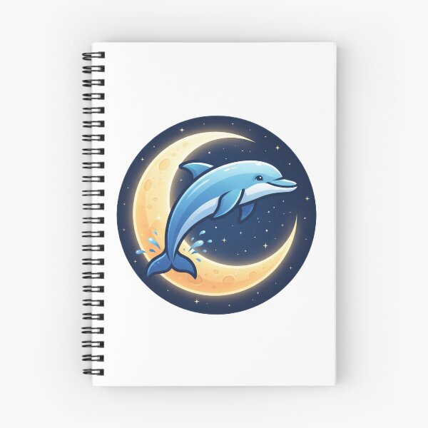 Item preview, Dolphin jumping through moon designed and sold by kidoramagic.