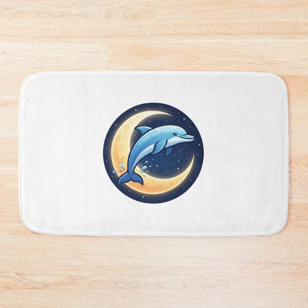 Item preview, Dolphin jumping through moon designed and sold by kidoramagic.