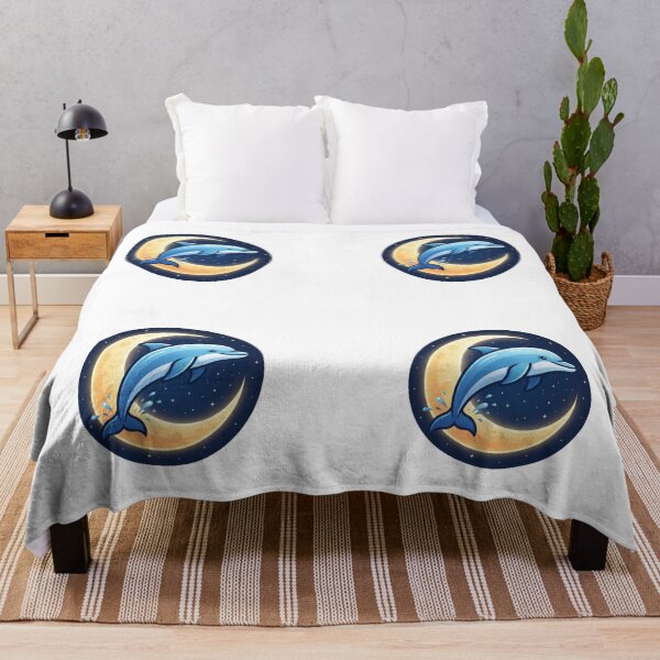 Item preview, Dolphin jumping through moon designed and sold by kidoramagic.