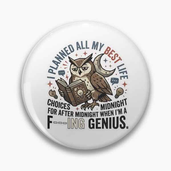 Item preview, Midnight Genius - Funny Tired Owl Retro Typography designed and sold by 0Zetgest.