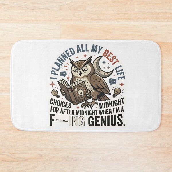 Item preview, Midnight Genius - Funny Tired Owl Retro Typography designed and sold by 0Zetgest.