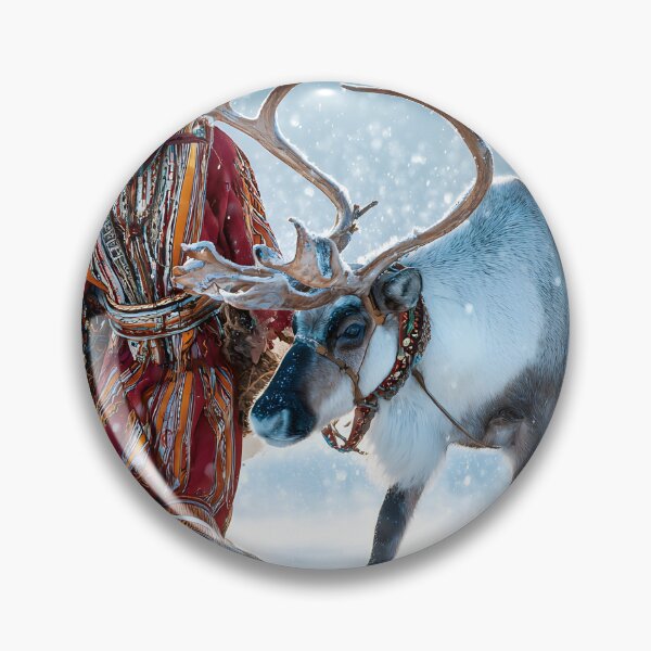 Item preview, Reindeer Herder Walking in Winter Wonderland designed and sold by Artessie.