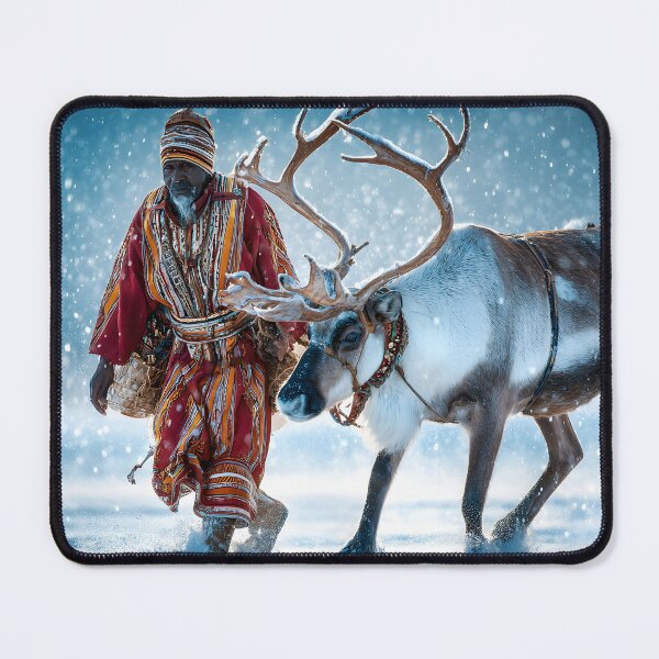 Item preview, Reindeer Herder Walking in Winter Wonderland designed and sold by Artessie.