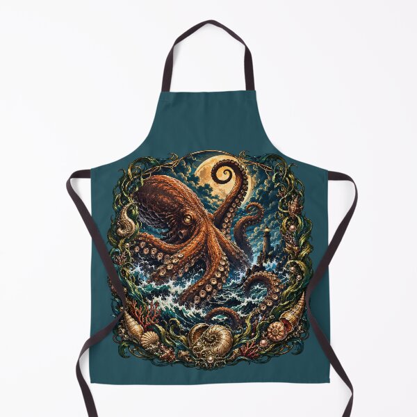 Item preview, Ornate Kraken Framed Nautical Fantasy Ocean Art designed and sold by BorgSpareParts.
