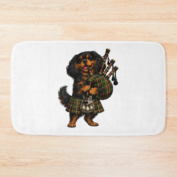 Item preview, Bagpipes playing Black and Tan Cavalier designed and sold by SpottyRainbow.
