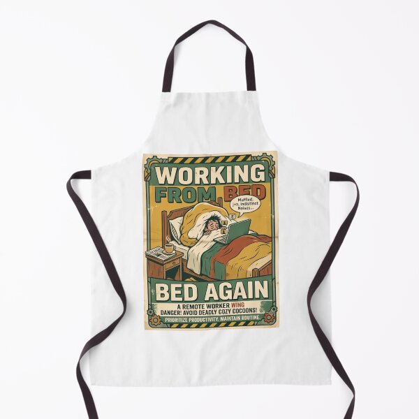 Item preview, Working From Bed Again Funny Vintage Remote Worker Safety Poste designed and sold by urbinet.