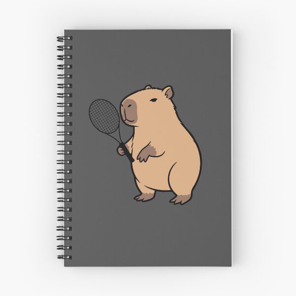 Item preview, Funny Tennis Capybara | Cute Capybara Playing Tennis Cartoon Sticker designed and sold by Rush2Buy.