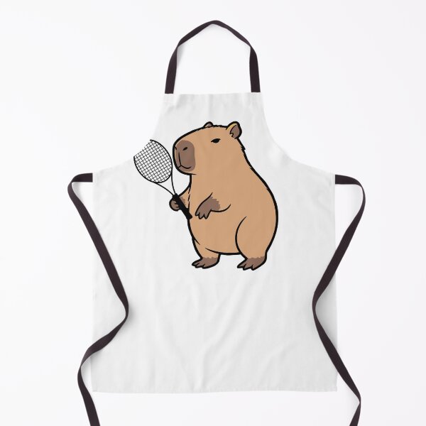 Item preview, Funny Tennis Capybara | Cute Capybara Playing Tennis Cartoon Sticker designed and sold by Rush2Buy.
