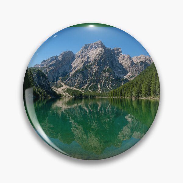 Item preview, Dolomites Lake Braies Emerald Mountain Reflection Fine Art Photography designed and sold by Nexus Space.