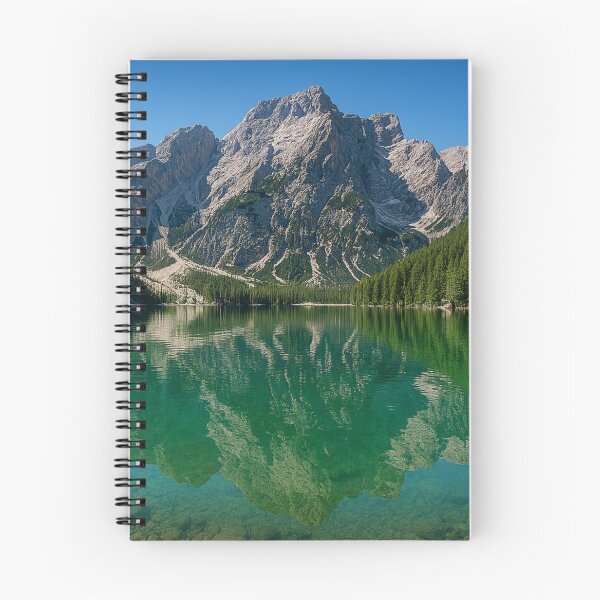 Item preview, Dolomites Lake Braies Emerald Mountain Reflection Fine Art Photography designed and sold by Nexus Space.