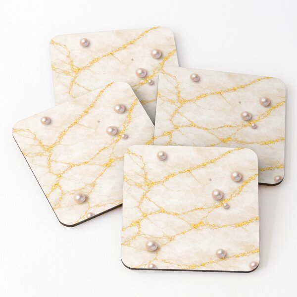 Item preview, Elegant Marble Texture with Gold Veins and Pearls designed and sold by behappyandrelax.